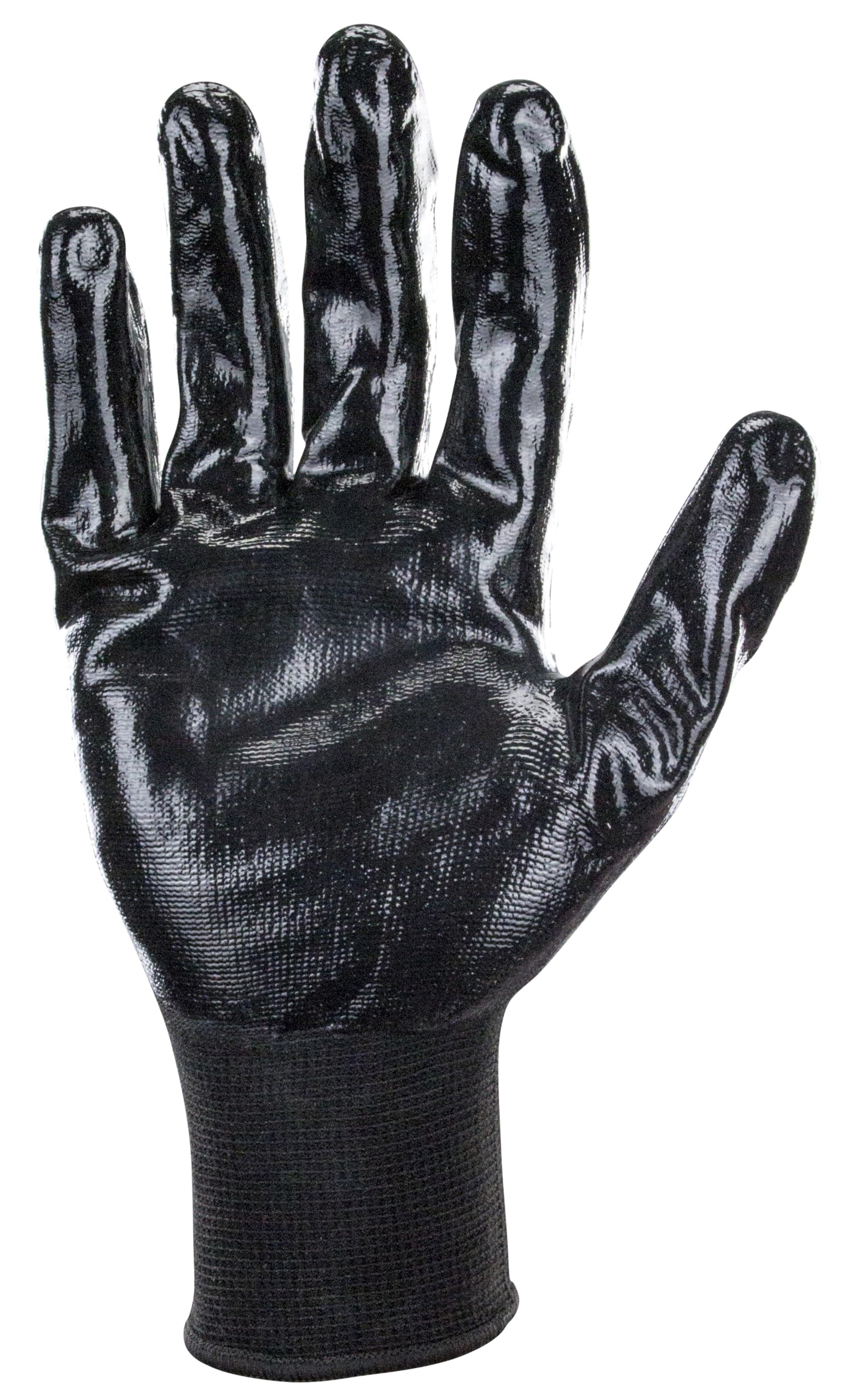 SAS Safety 640-1907 PawZ® Black Nylon Knit Shell Gloves - Nitrile Palm Coating - Sml - Retail, Small - Image 3