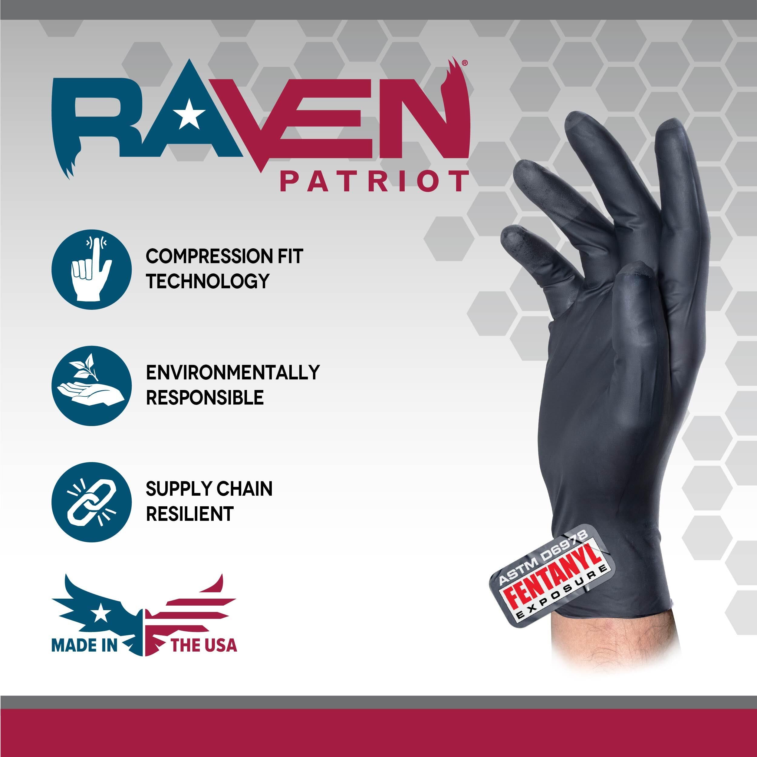 SAS Raven Patriot Powder-Free Nitrile Disposable Gloves | 7 Mil - XL | Black, 10 Boxes of 100| Latex Free, Compression Fit, Textured Grip | Paint, Automotive, Industrial, Janitorial, Food Service - Image 5