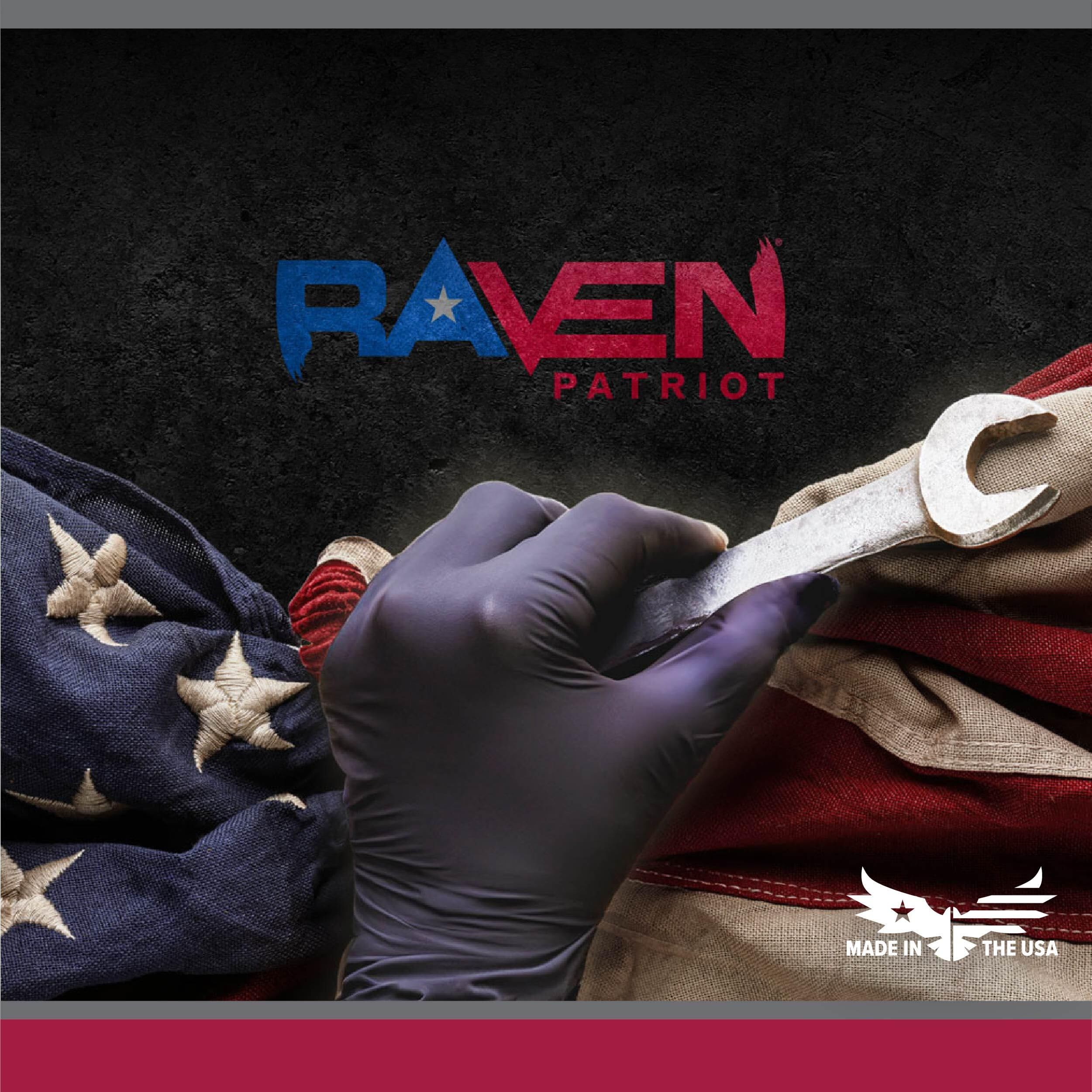 SAS Raven Patriot Powder-Free Nitrile Disposable Gloves | 7 Mil - XL | Black, 10 Boxes of 100| Latex Free, Compression Fit, Textured Grip | Paint, Automotive, Industrial, Janitorial, Food Service - Image 6